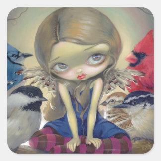 "Backyard Birds" Sticker Fyrkantigt Klistermärke