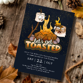 Backyard Bonfire Låt oss Hämta tosted Birthday Inbjudningar
