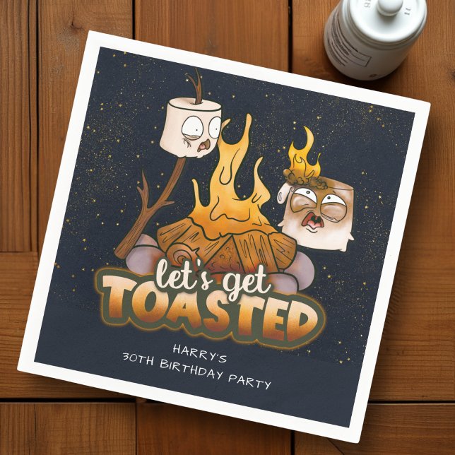 Backyard Bonfire Låt oss Hämta tosted Birthday Pappersservett (Skapare uppladdad)