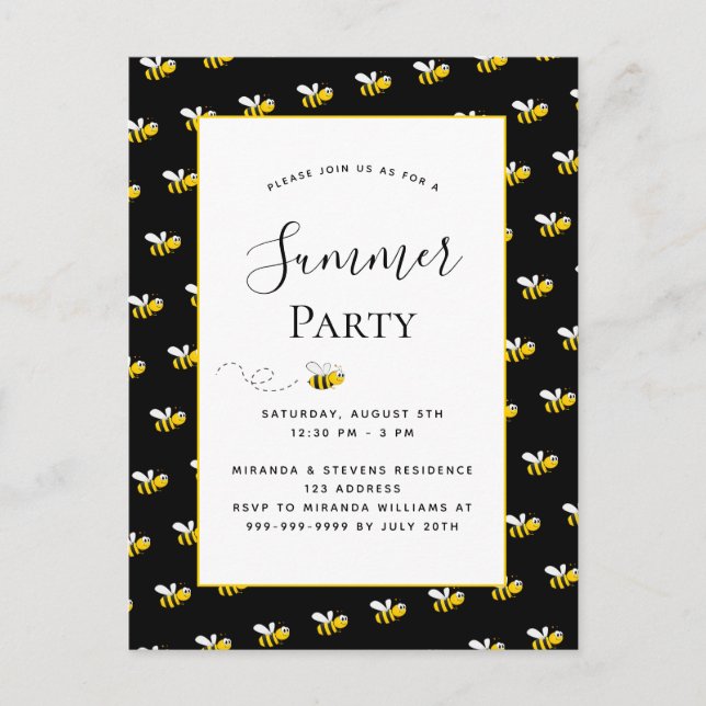 Backyard Bq invita party lycklig Vykort (Framsida)