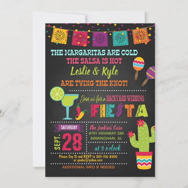 Backyard Bröllop Fiesta-inbjudan Inbjudningar (Framsida)