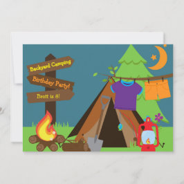 Backyard Campout Sleepover Birthday Inbjudan