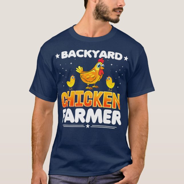 Backyard Chicken Farmer - Farming Chicken Dam T Shirt (Framsida)