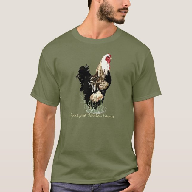 Backyard Chicken Farmer med Tupp Design Tee Shirt (Framsida)