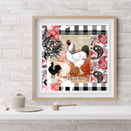 Backyard Chickens B är för Brahma Poster