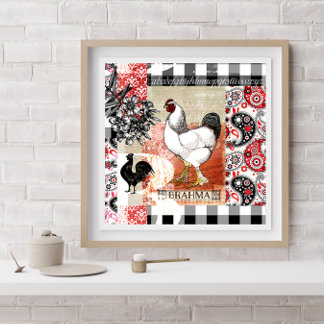 Backyard Chickens B är för Brahma Poster