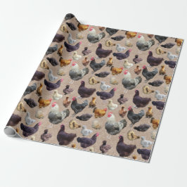 Backyard Chickens Burlap Presentpapper