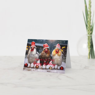Backyard Chickens jul Glad helg Funny Kort