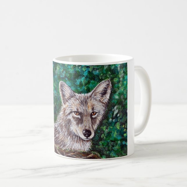 Backyard Coyote Painting Kaffemugg (Framsida höger)