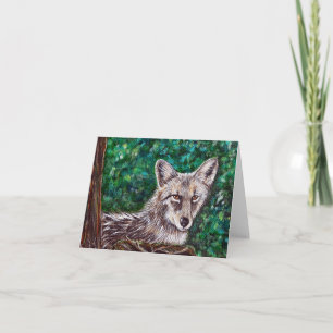Backyard Coyote Painting Kort
