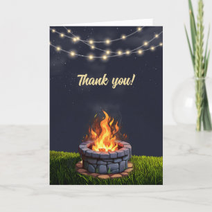 Backyard Fire Pit Bonfire Cookout, Birthday BBQ Tack Kort
