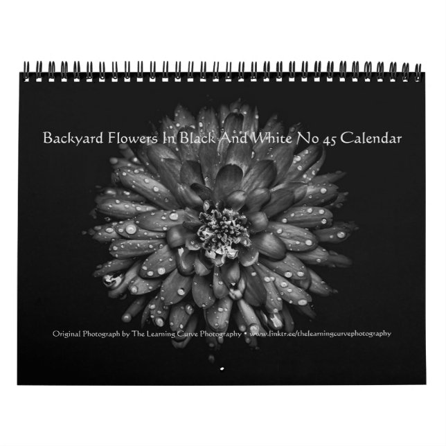 Backyard Flowers In Black And White No 45 Kalender (Omslag)