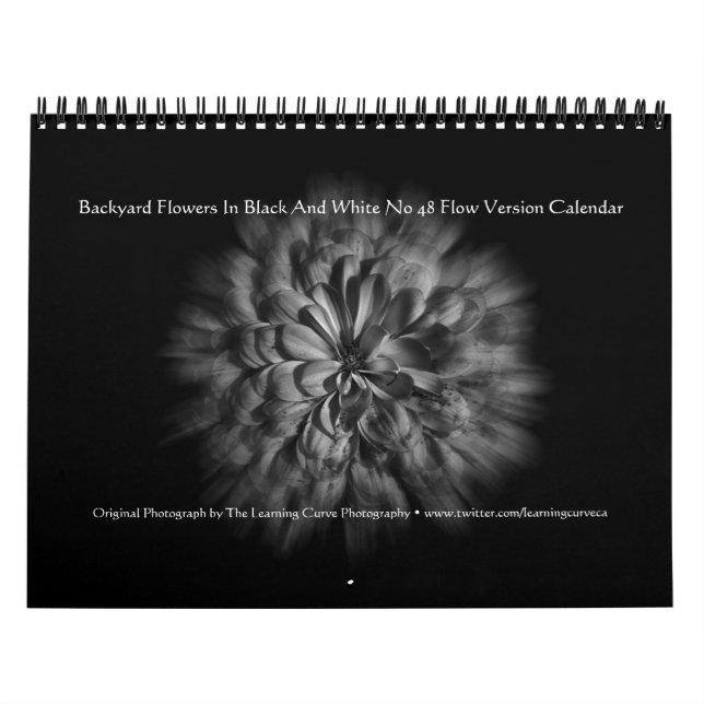 Backyard Flowers in Black and White No 48 Flow Kalender (Omslag)