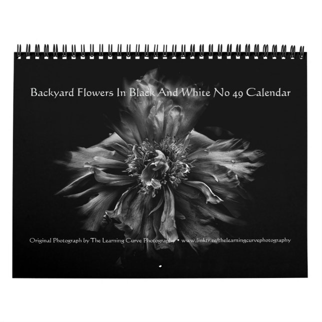 Backyard Flowers In Black And White No 49 Kalender (Omslag)