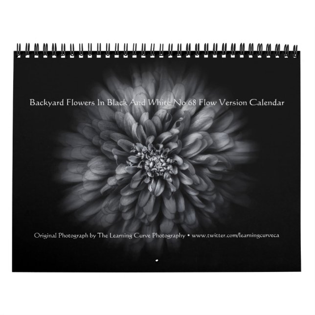 Backyard Flowers in Black and White No 68 Flow Kalender (Omslag)
