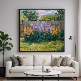 Backyard Garden - Impressionistisk Blommigt Stil A Poster