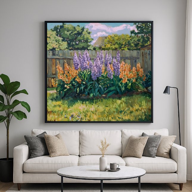 Backyard Garden - Impressionistisk Blommigt Stil A Poster (Skapare uppladdad)