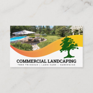 Backyard Gräsmatta TRÄD LOGOTYP Landskap Visitkort