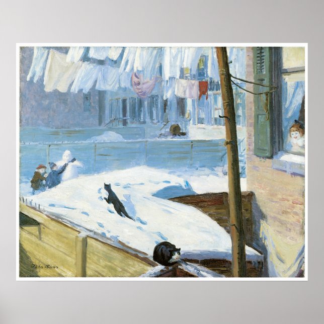Backyard, Greenwich Village, John Sloan Poster (Framsidan)