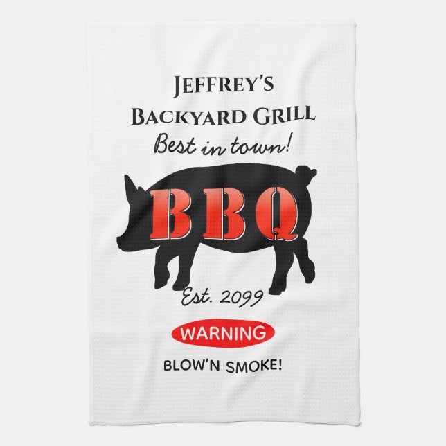 Backyard Grill Master Grilling BBQ Kitchen Towel Kökshandduk (Vertikal)