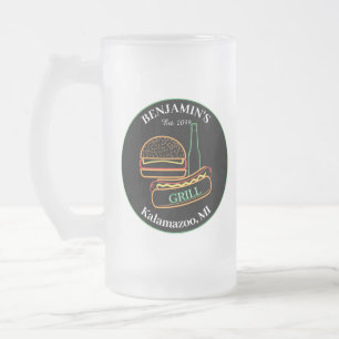 Backyard Grill med Burgers Drinkware Frostat Ölglas