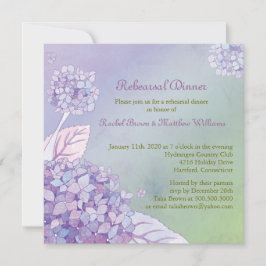 Backyard Hydrangea Bröllop Rehearsal Dinner Inbjudningar