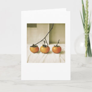 Backyard Persimmon Photo Painting Blank Hälsning Kort