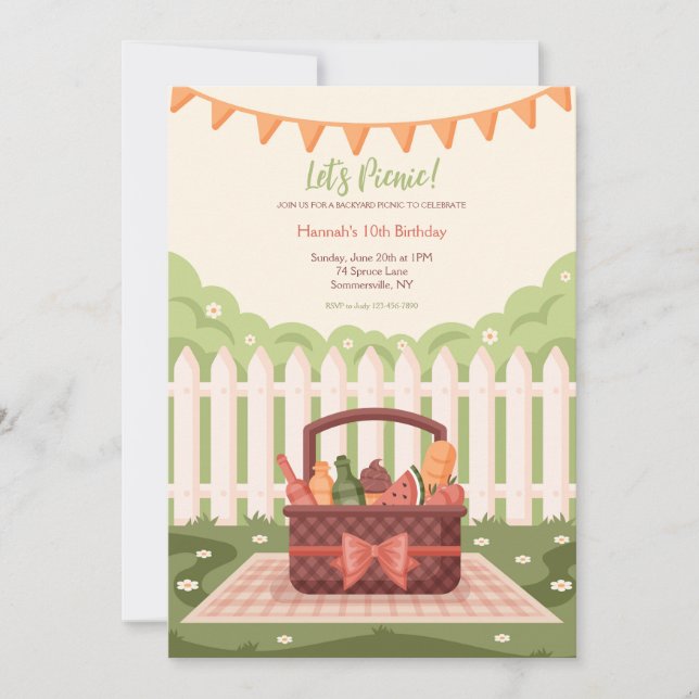 Backyard Picnic Inbjudningar (Framsida)