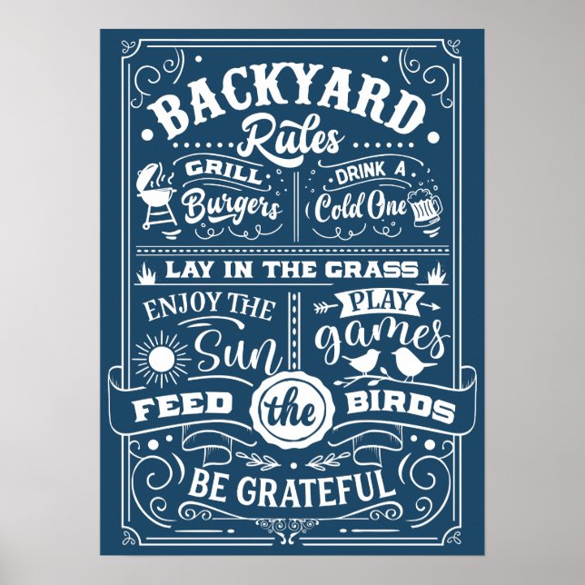 Backyard Regler List-Anpassningsbar - bakgrund Pos Poster (Framsidan)