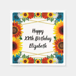 Backyard Summer Blommigt Geometric Napkins Pappersservett