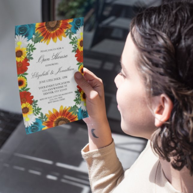 Backyard Summer Blommigt Open House Inbjudningar (Skapare uppladdad)