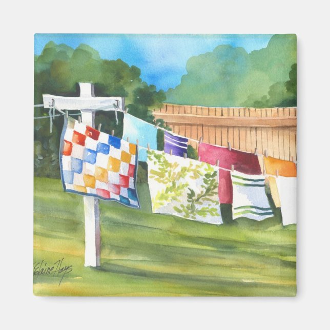 Backyard Washline Magnet (Framsidan)