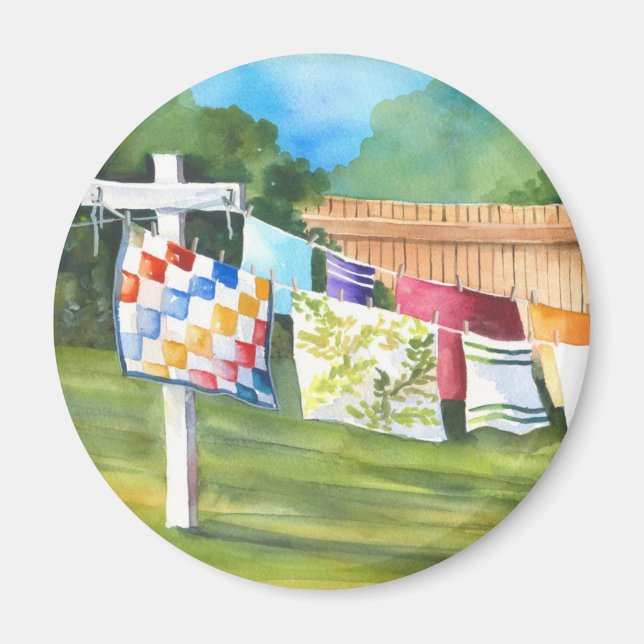 Backyard Washline Sticker Magnet (Framsidan)