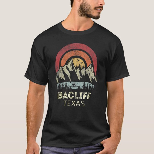 Bacliff Texas Mountain Sunset Sunrise Kayaking T Shirt (Framsida)