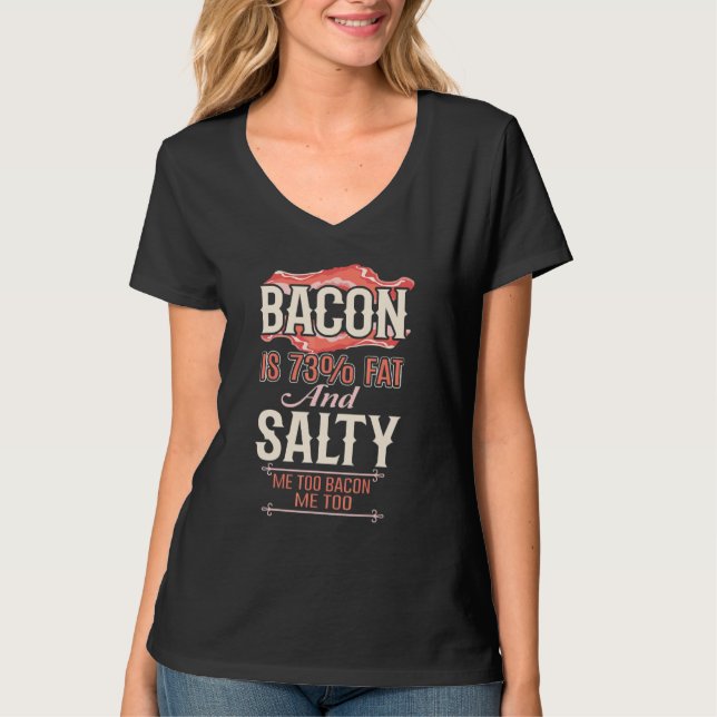 Bacon 73 Fet & Salt I Love Bacon Day  Bacon Matgla T Shirt (Framsida)