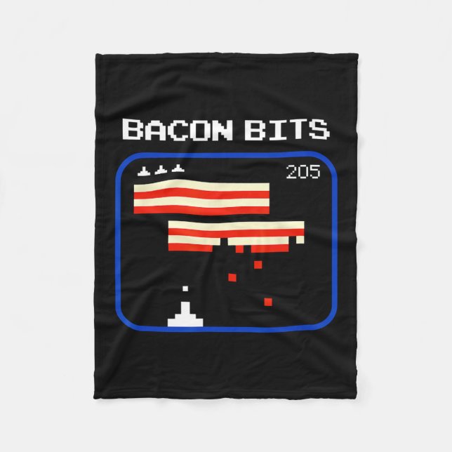 Bacon 8-bitars spelare Retro nörd Nörd  Fleecefilt (Framsidan)