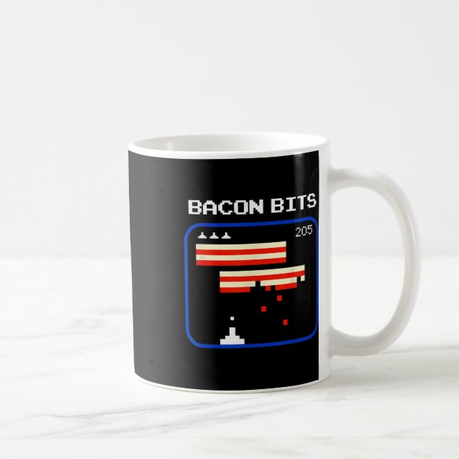 Bacon 8-bitars videospelarspelare Retro Nerd Geek Kaffemugg (Höger)