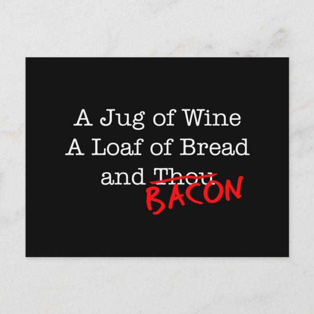 Bacon A Jug of Vin Vykort (Framsida)