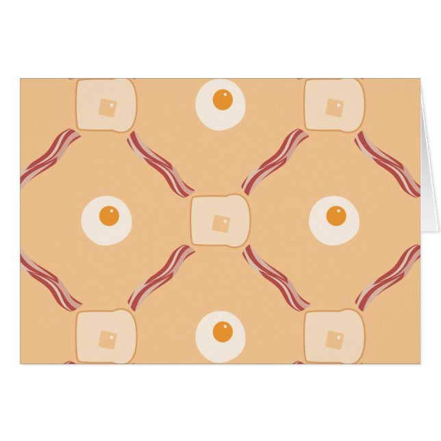 Bacon, ägg och toast hälsningskort (Framsidan Horizontal)