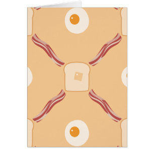 Bacon, ägg och toast hälsningskort