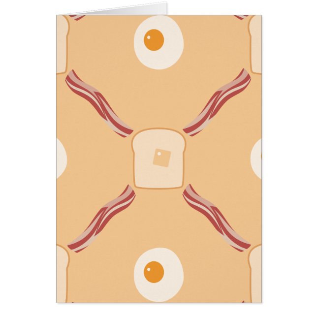 Bacon, ägg och toast hälsningskort (Framsidan)
