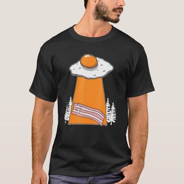 Bacon Alien Abduction Breakfast Bacon Kött Bacon T Shirt (Framsida)