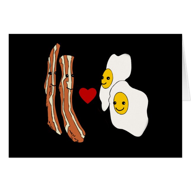 Bacon älskar rolig bacondesign för ägg hälsningskort (Framsidan Horizontal)