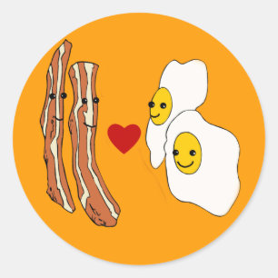 Bacon älskar rolig bacondesign för ägg runt klistermärke