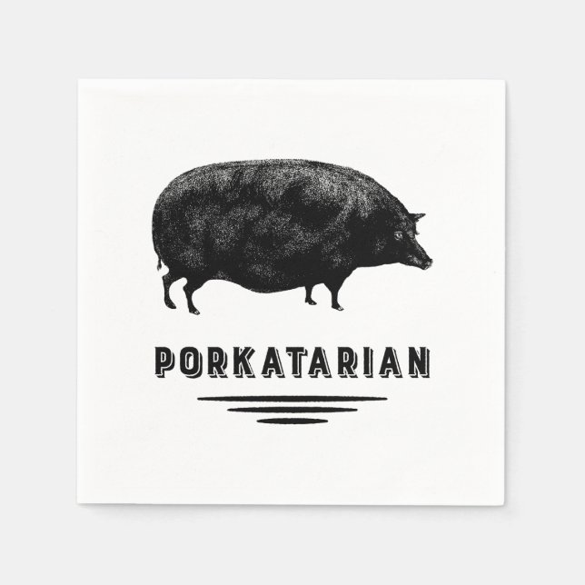 Bacon Älskare - Porkatarian - Antique Gris Pappersservett (Framsidan)