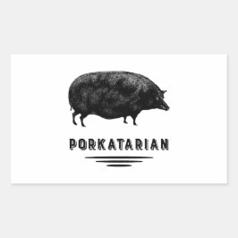 Bacon Älskare - Porkatarian - Vintage Gris Rektangulärt Klistermärke