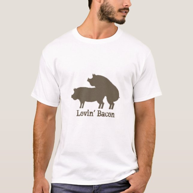 Bacon Älskare Shirt - Jag hjärtat Bacon Unisex Des T (Framsida)