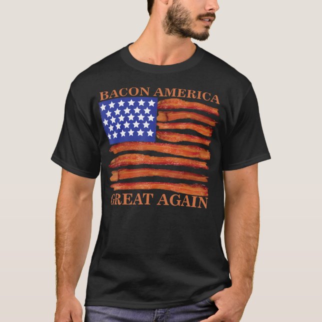Bacon America Underbar (åter) Lustigt T-Shirt (Framsida)