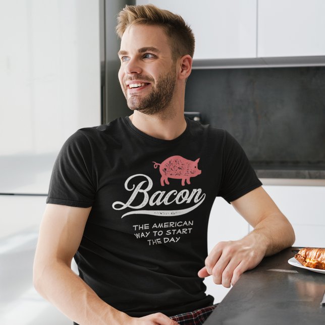 Bacon American Carnivore Breakfast Retro T Shirt (Skapare uppladdad)