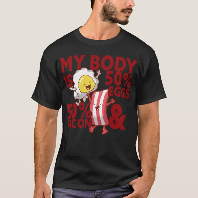 Bacon And Eggs Breakfast Fastfood Food Lover vinta T Shirt (Framsida)